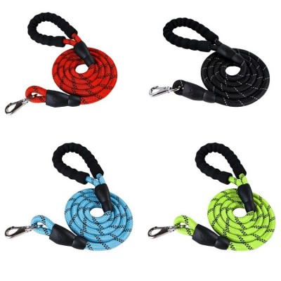 Manufacturer wholesale various colors durable nylon reflective pet dog rope leash