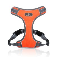 Glow in dark large dog harness no pull size xl orange