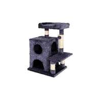 Manufacturer wholesale OEM sisal short plush cat tree scratcher grey dark blue