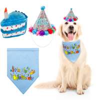 Hot Sale Factory Direct Washable Pet Birthday Triangle Scarf Dog Bandana And Birthday Party Hat